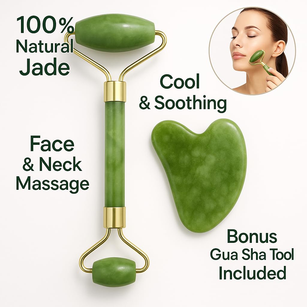 Jade Roller & Gua Sha Beauty Set - Zoodo