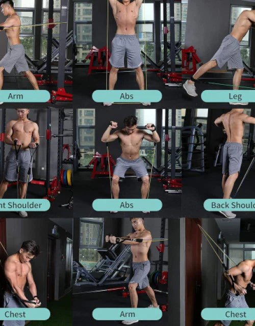 11 Pieces Gym Power Resistance Bands Set for Workout - Zoodo