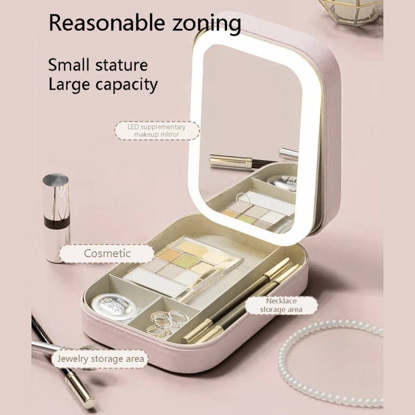 Compact Makeup Vanity With LED Mirror - Zoodo