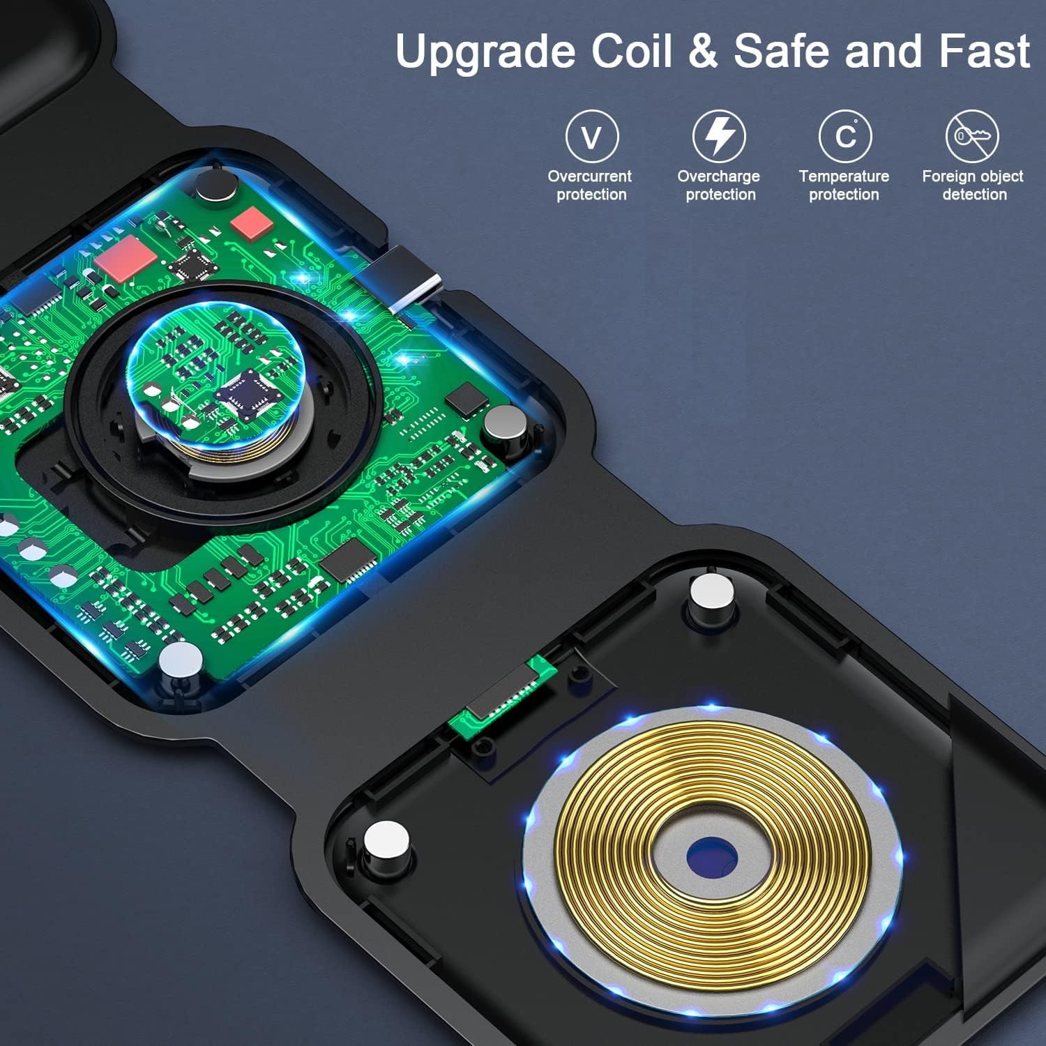 3 - in - 1 Wireless Magnetic Foldable Charging Pad – Fast Qi Charging for All Your Devices - Zoodo
