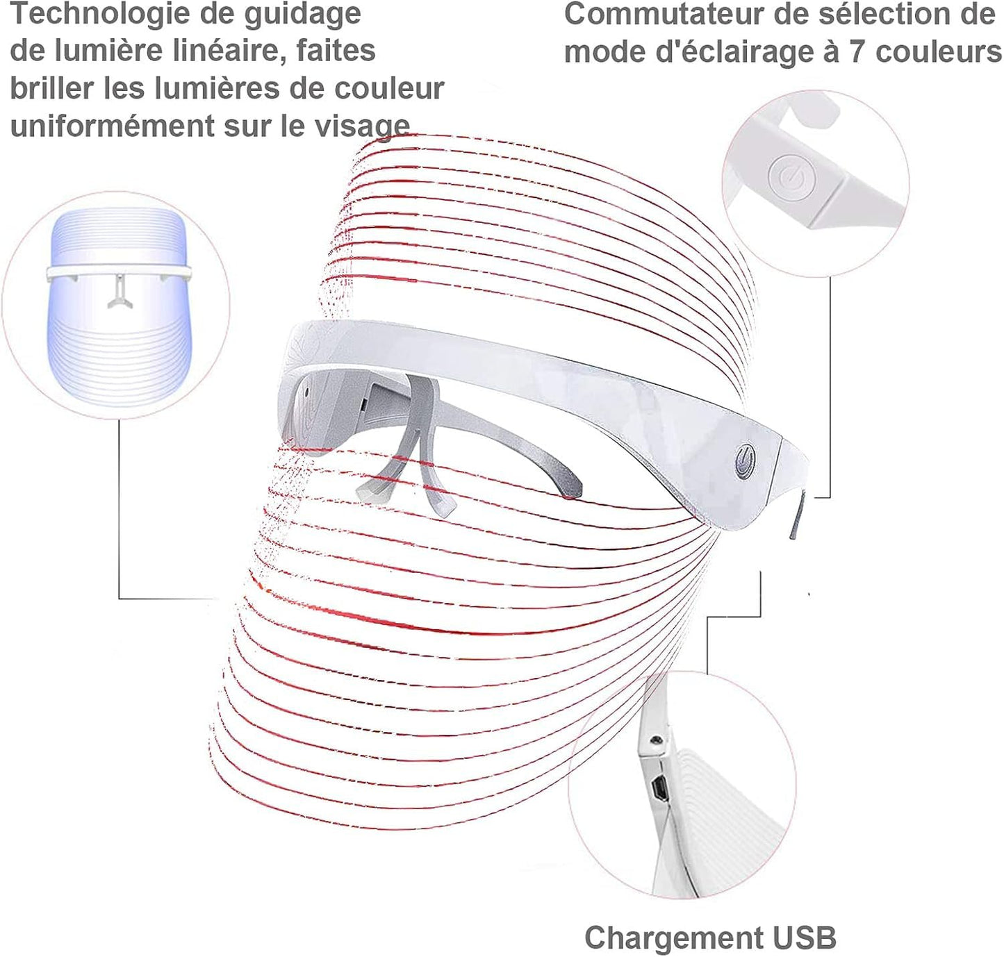 3 Color LED Light Therapy Mask - Zoodo