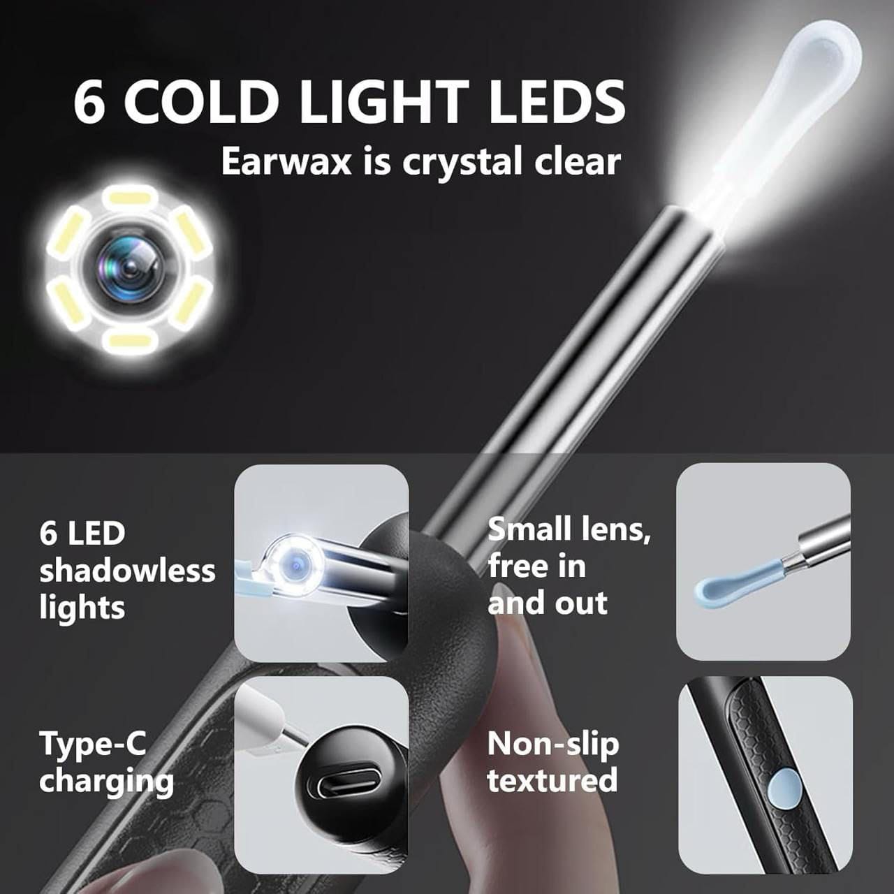 360° Smart Earwax Cleaner with Camera – WiFi Visual Otoscope Tool - Zoodo