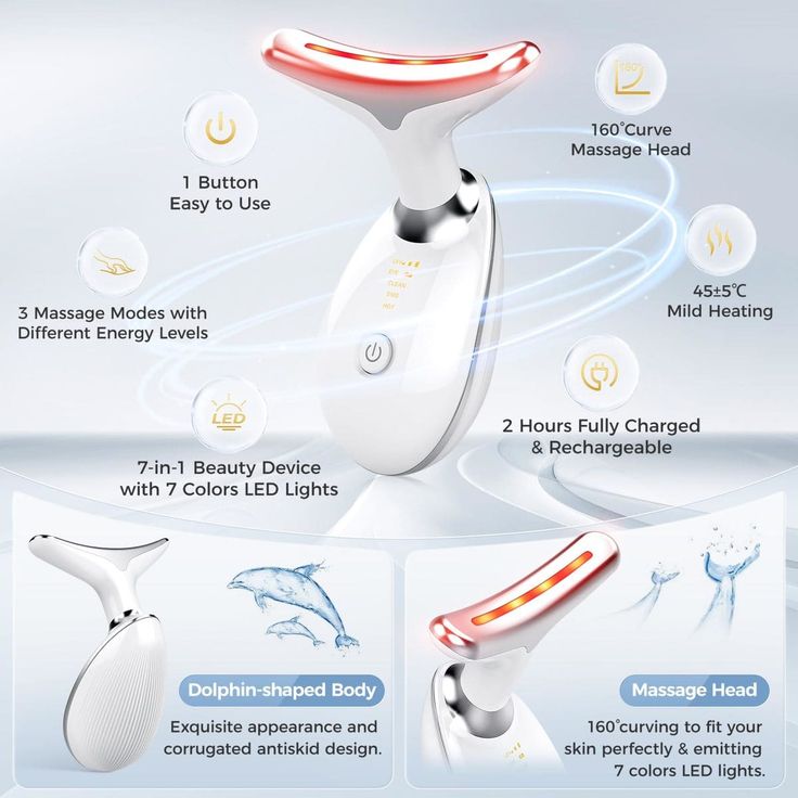 LED Face & Neck Massager – Glow at Home with Therapy Massager - Zoodo