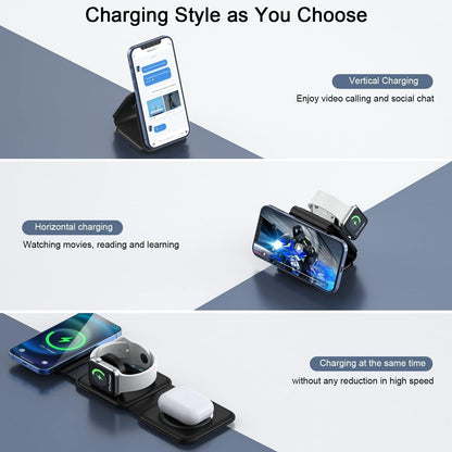 3 - in - 1 Wireless Magnetic Foldable Charging Pad – Fast Qi Charging for All Your Devices - Zoodo
